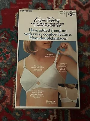 Vintage 1960s Exquisite Form Contoured Bra Doubleknit White P3709 32C NEW NOS • $20