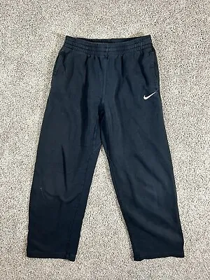 Nike Pants Adult Small Black Gray Swoosh Track Pants Warm Up Mens • $17.17