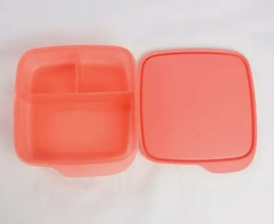 SALE TUPPERWARE Lunch It Container 3 Divided Sections Air Tight Seal NEW CORAL  • $17.60