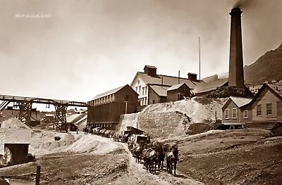 Old West Photo/1868 VIRGINIA CITY NV. SAVAGE SILVER MINE/4x6 Sepia Photo Reprint • $2.25