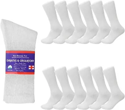 Diabetic Socks Non-Binding Circulatory Cushion Cotton Crew Socks For Men Women • $8.49