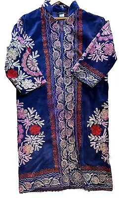Handmade Uzbek Velvet Suzani Embroidery Chapan Coat/Robe/Kaftan/Kimono Vintage • $150
