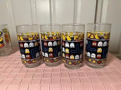 Set Of 4 VTG 1980 Pac Man Glasses Bally Midway MFG Co.  16 Oz • $50