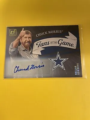$96 • Buy 2022 Panini Donruss Chuck Norris FG-CN Auto FANS OF THE GAME Dallas Cowboys