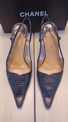 Authentic CHANEL Classic Slingback Shoes Size 39 US 8 (Includes Original Box)  • $275