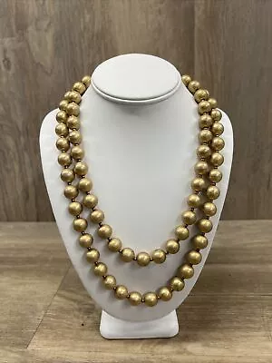 Vintage Trifari Gold Bead Necklace Crown Stamp • $17.99