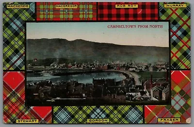 Campbeltown Argyll & Bute Scotland Clan Tartan Border Posted Valentines Postcard • £4.01