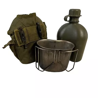 US Army Plastic Canteen Metal Cup & Nylon Insulated Cover • $25