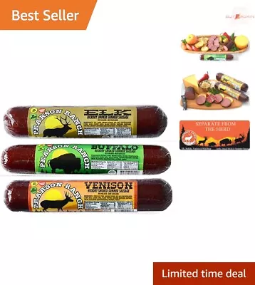 Game Meat Summer Sausage Pack - Elk Buffalo Venison - Gluten-Free MSG-Free • $50.34