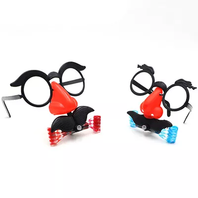  2PCS Funny Props Nose Mustache Glasses Whistle Costume Round Frame False Nose • $8.45