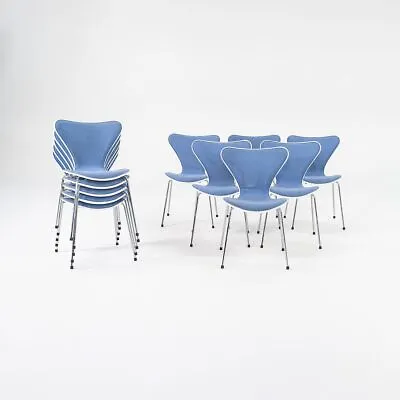 2005 Fritz Hansen Series 7 Stacking Dining Side Chairs W/ Blue Fabric 11x Avail • £321.40
