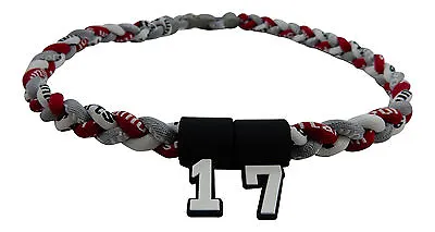 PICK YOUR NUMBER Maroon Gray White Braided Tornado Necklace Baseball Softball • $9.99