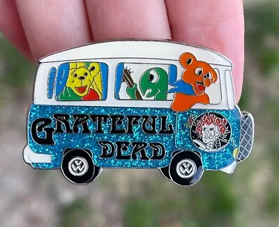 Grateful Dead PIN Vintage VW Bus Jerry Garcia 50 MM HTF Blue Variant 2000 Year • $14.99