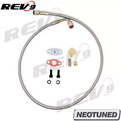 Rev9 36  90 Degree Turbo Oil Feed Line Stainless Steel T3 T4 T04e T60 T61 T60-1 • $29