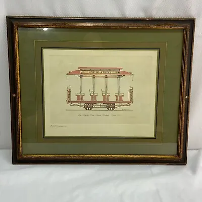 Kenneth Chapman Color Lithograph Signed Los Angeles Horse Drawn Streetcar 1876 • $39.99