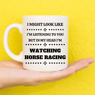 Watching Horse Racing Mug | Horse Racing Gifts | Equestrian Birthday Cup • £11.99