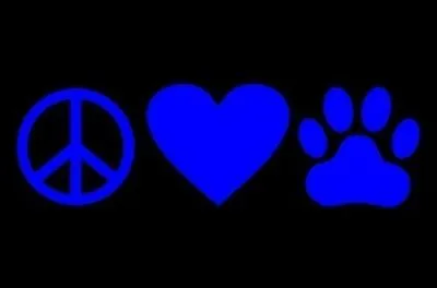 Peace Love Paw Sticker Decal Vinyl Heart Cat Dog Pet Pick Color & Size Choose • $2.10