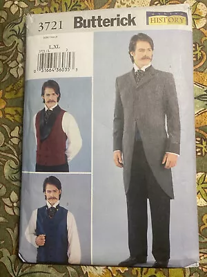 Butterick 3721 Men's (sz L & XL) UNCUT Historic Cutaway Coat & Vests • $13.99