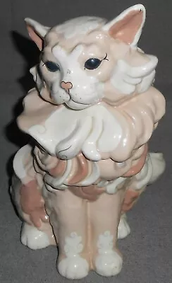 Large KAY FINCH 10 1/2  Sitting PINK/WHITE Cat Figurine MADE IN CALIFORNIA • $199.99