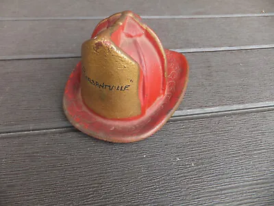 Vintage Heavy Metal Decorative Firemen Helmet Hat - Pleasantville Fire Dpt 2lbs • $20