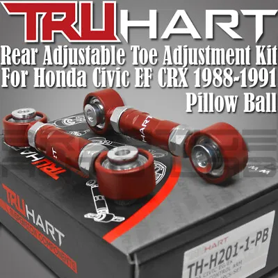 TruHart Rear Adjustable Toe Arms Alignment Kit For Honda Civic EF CRX 1988-1991 • $187