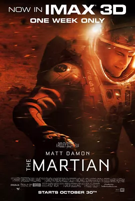 UNFRAMED The Martian 3D Movie Poster Prints Canvas Print Decor • $22.99