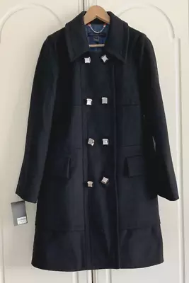 Marc By Marc Jacobs Black Double Breasted 80% Wool Coat - Silver Button  Large • £160