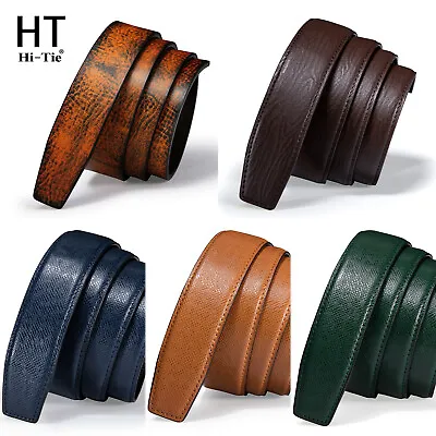 £5.99 • Buy UK Genuine Leather Mens Ratchet Automatic Belts 35mm Replacement Belt For Jeans 