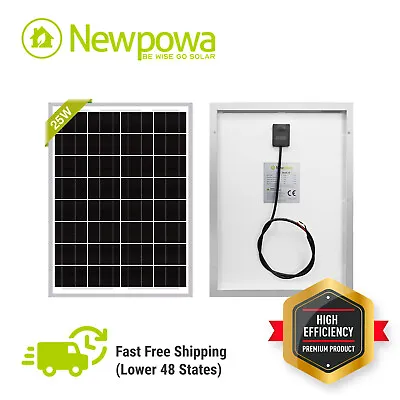 Newpowa 25W 20W Solar Panel Mono Trickle Charge Off-Grid System Battery Maintain • $35.99