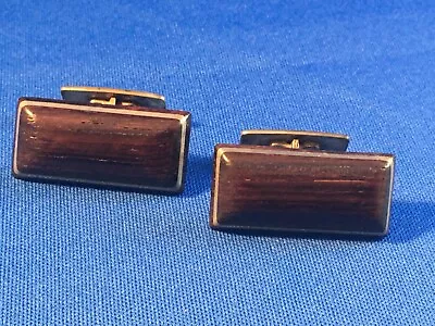 Super Mid Century Modern Danish Rosewood & White Metal Silver Cufflinks • £35