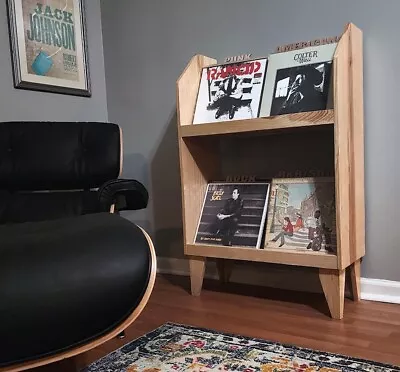 Handmade Two Tier Hardwood Vinyl Record Storage Cabinet • $550