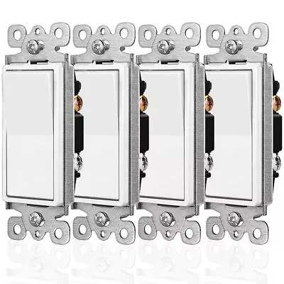 1-Way 3-Way No Dimmer Light Switch 120V 15A Easy Wiring On Off Control Single 4× • $12.98