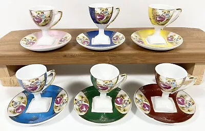 T. Limoges Venezia Gold Collection Espresso Set Of 6 Cup & Saucer Couples Floral • $39.99