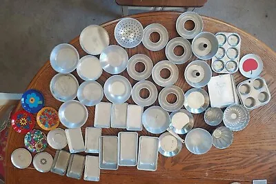 $39.95 • Buy Vintage Lot 49 Pc Metal Aluminum Child Kitchen Play Set Pots Pans Plates Baking