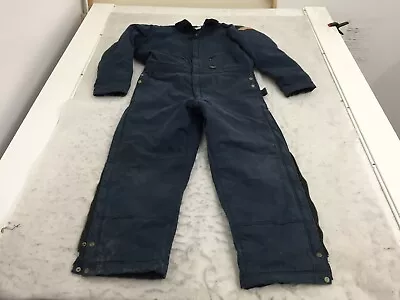 Walls Zero-Zone Coveralls Mens L Large 42-44 Blue Pockets Zipper Snap Zipper Leg • $27.99