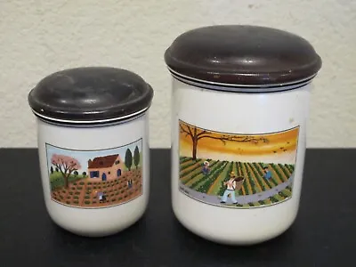 (2) Villeroy & Boch Design Naif Canisters W/ Lids • $24.99