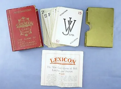 Vintage Waddington’s Lexicon Card Game By Atozed Original Case & Rule Leaflet • £15.39