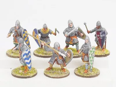 28mm Dark Ages Norman Warriors X 7. Painted. Blue 388 • £25