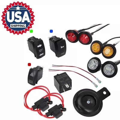 Rocker Switch Universal Turn Signal Street Legal Led Light Kit For Golf Cart ATV • $30.99