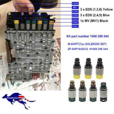 $162 • Buy 7pcs Solenoid Valve Kit Set For BMW Jaguar Audi Transmission ZF6HP19 ZF6HP26