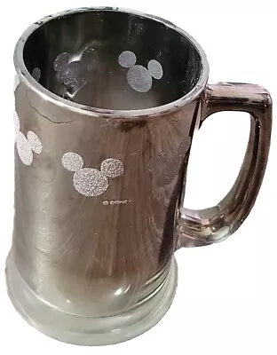 Disney Mickey Mouse Glitter Ears Logo Mecury Glass Fade Tankard Stein Heavy • $20