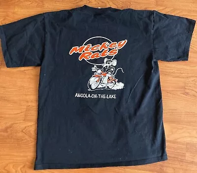 Vintage Mickey Rat Graphic Harley Factory Angola Gildan Large Black • $29.99