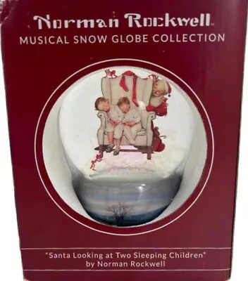 Norman Rockwell 'Santa Looking At Two Sleeping Children Christmas Snow Globe • $42.75