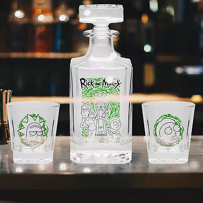 Rick & Morty Characters 750ml Decanter & Set Of Glass Tumblers • £39.90