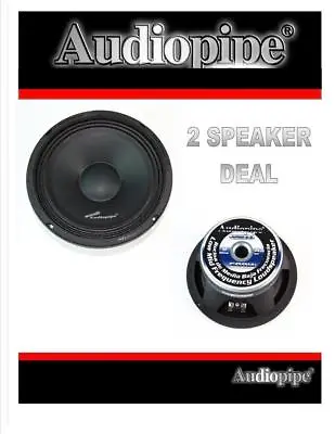 1 Pair 8  500W Full Range Loud Speakers Low Mid Range Audiopipe APMB-8-B • $74.95