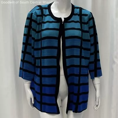 Wmns Ming Wang Blue Stripe Cardigan • $19.99