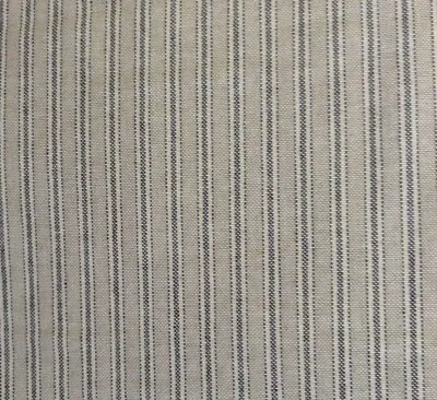 Yale Ticking Stripe Charcoal Grey & Linen 280cm/108  Wide Curtain Fabric  • £24