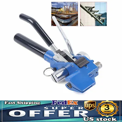 Stainless Steel Strapping Pliers Tool Metal Wrap Zip Cable Tie Gun Fasten Tool • $26.60