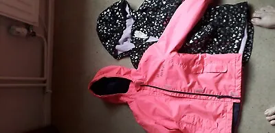 Two Girls Jackets Lightweight Pink And Black 7 To 8 Years • £4