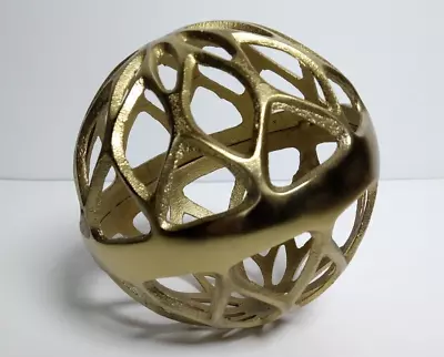 Gold Metal Sphere Home Décor Abstract Art • $30.83